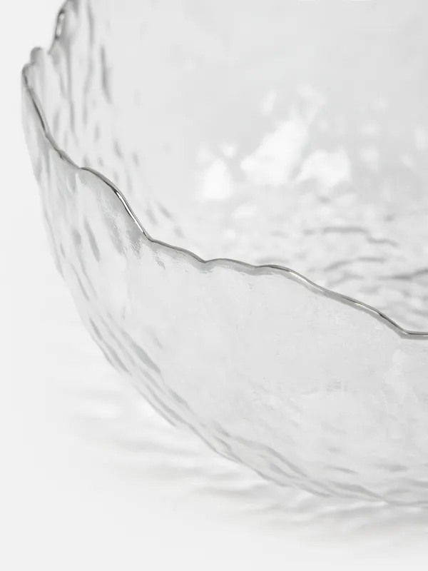 Салатник, 17х7 см, 700 мл, стекло, с серебристым кантом, Nautilus silver, image-3