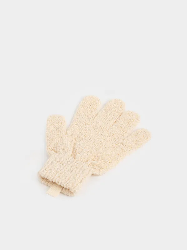 Перчатка для мытья тела, 21 см, 2 шт, отшелушивающая, полиэстер/нейлон, бежевая, Unique spa, image-2