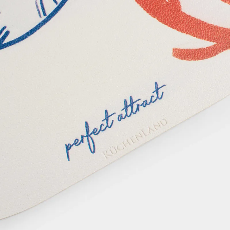 Салфетка под приборы, 30x45 см, ПВХ, овальная, молочная, Рыба в кораллах, Rock print, image-3