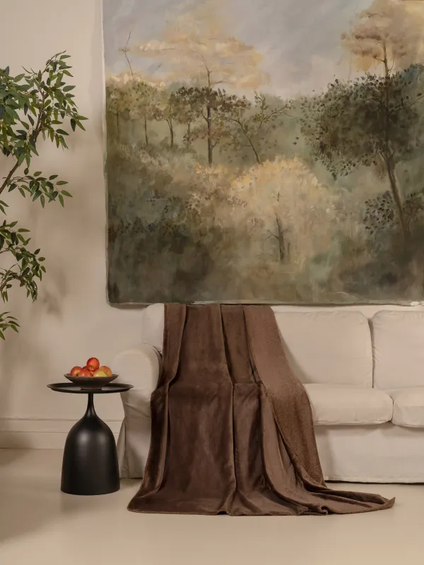 Плед, 140х190 см, фланель, коричневый, Flannel, image-4