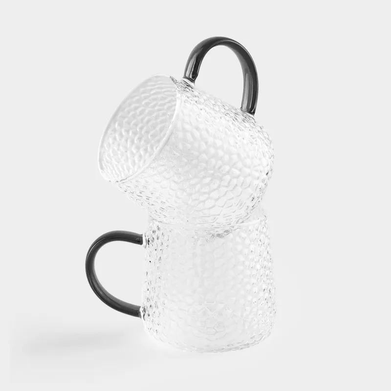 Кружка, 340 мл, 2 шт, стекло Б, серая ручка, Dawned