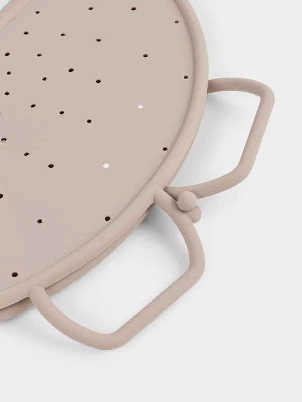 Крышка-рассекатель для сковород, 31 см, складная, силикон, серо-коричневая, Soft kitchen, image-4