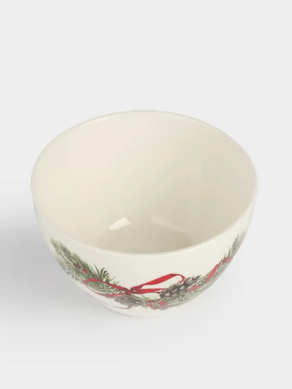 Пиала, 14х8 см, фарфор N, белая, Шишки и рябина, Rowan delice, image-1