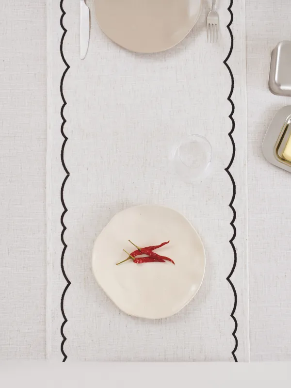 Дорожка настольная, 40х160 см, полиэстер/лен, бежевый меланж, Винтаж, Melange outline, image-6