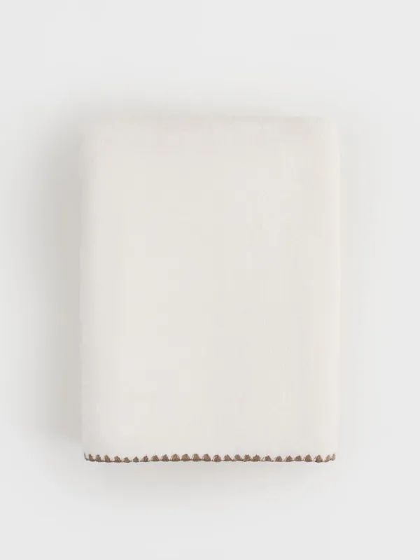 Плед, 130х170 см, двусторонний, букле/фланель, молочный, Curly, image-0