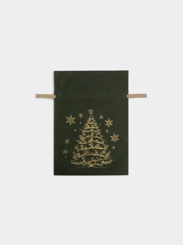 Мешок подарочный, 40х56 см, с завязками, Ель, Night spruce, image-0